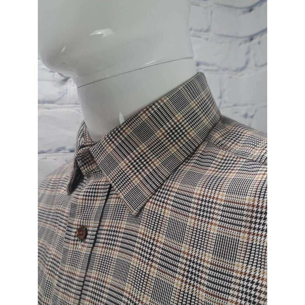 NEW Banana Republic Button Down Shirt Check Houndstooth Tailored Slim Fit Medium